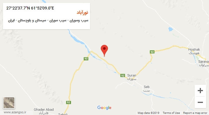 روستای نورآباد بر روی نقشه