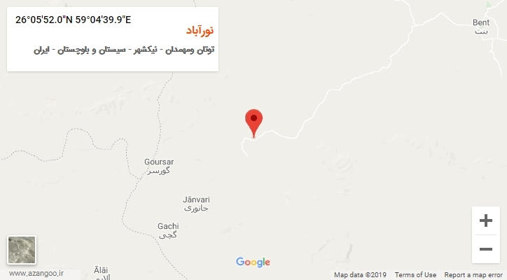 روستای نورآباد بر روی نقشه