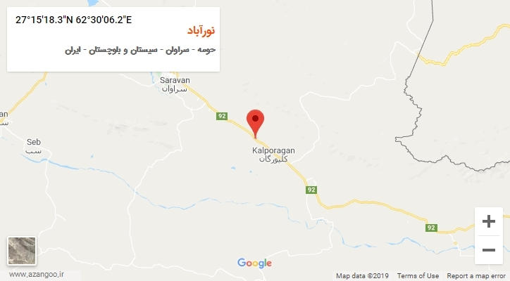 روستای نورآباد بر روی نقشه