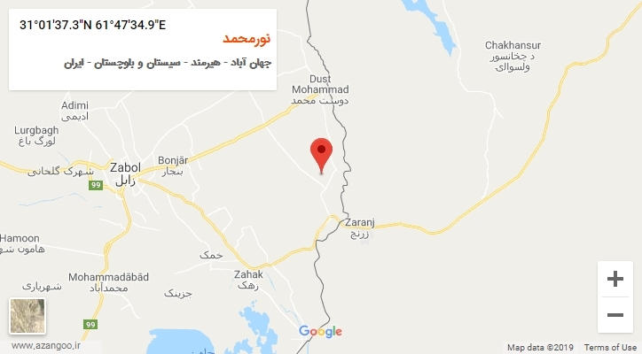 روستای نورمحمد بر روی نقشه