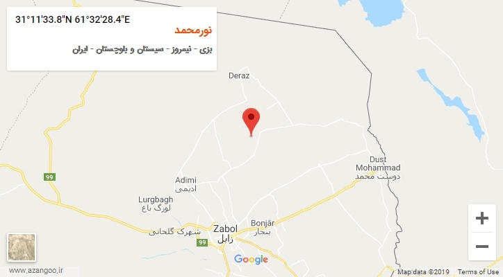 روستای نورمحمد بر روی نقشه