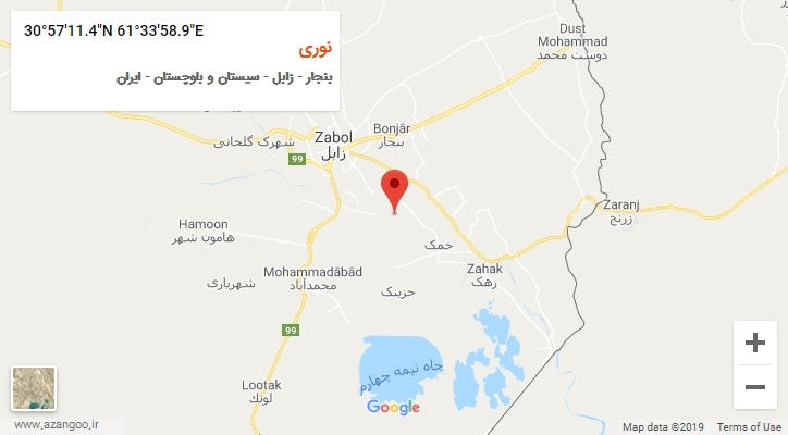 روستای نوری بر روی نقشه