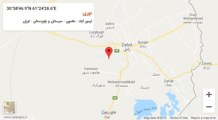 روستای نوری بر روی نقشه