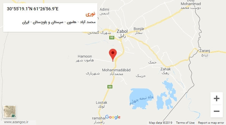 روستای نوری بر روی نقشه