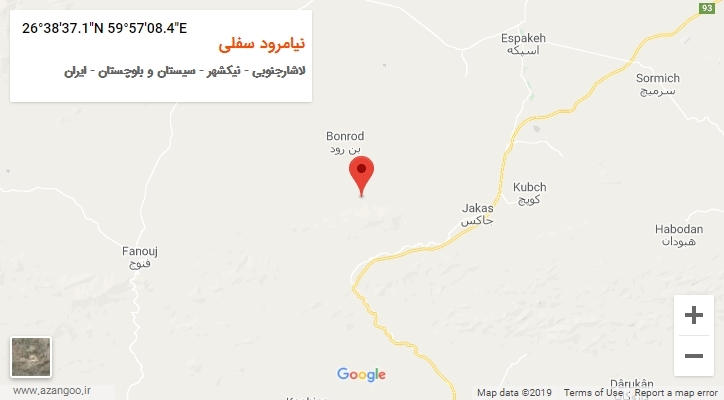 روستای نیامرود سفلی بر روی نقشه