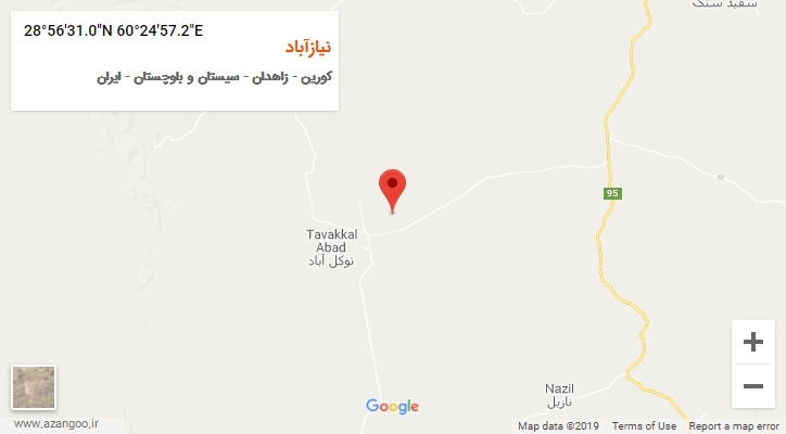 روستای نیازآباد بر روی نقشه