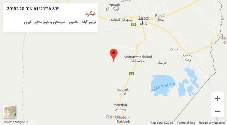 روستای نیگرد بر روی نقشه