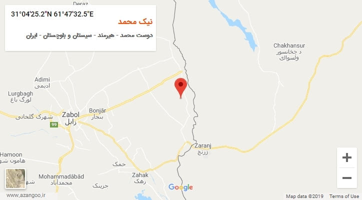 روستای نیک محمد بر روی نقشه