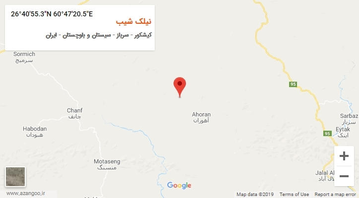 روستای نیلک شیب بر روی نقشه