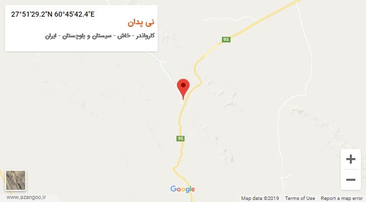 روستای نی پدان بر روی نقشه