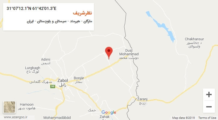 روستای نظرشریف بر روی نقشه