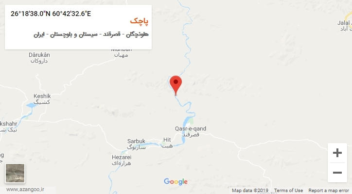 روستای پاچک بر روی نقشه
