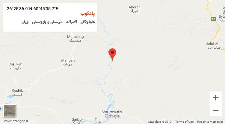 روستای پادکوب بر روی نقشه