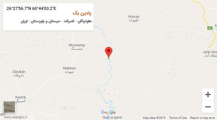 روستای پادین بک بر روی نقشه