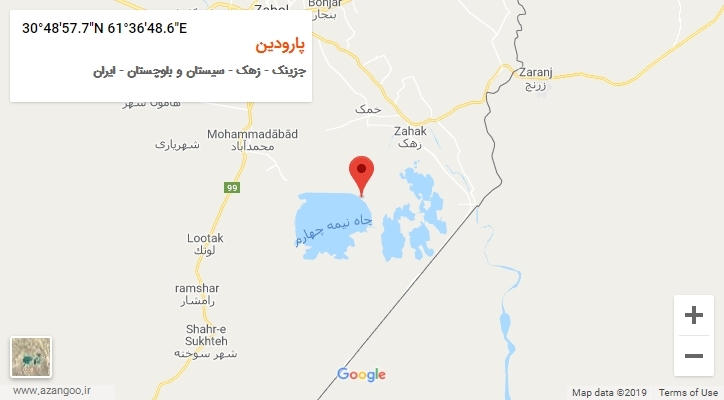 روستای پارودین بر روی نقشه