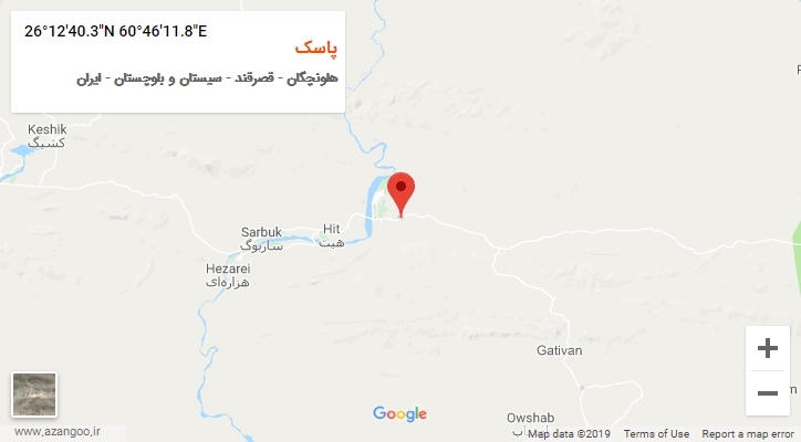 روستای پاسک بر روی نقشه
