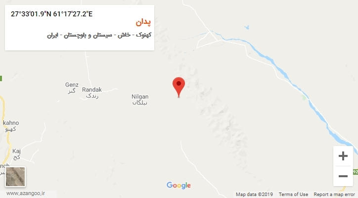 روستای پدان بر روی نقشه