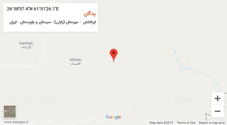 روستای پدگان بر روی نقشه