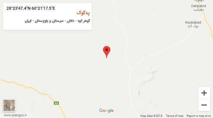 روستای پدگوک بر روی نقشه