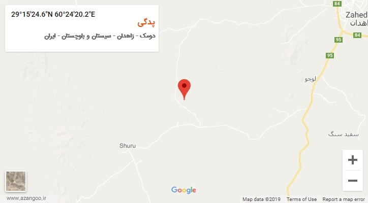 روستای پدگی بر روی نقشه