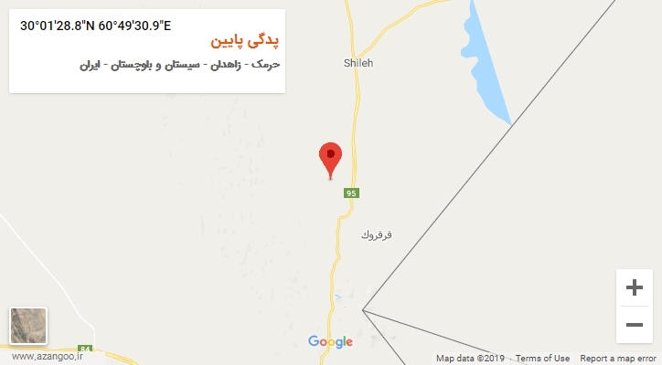 روستای پدگی پایین بر روی نقشه