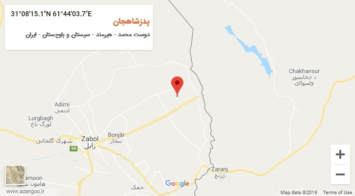 روستای پدزشاهجان بر روی نقشه