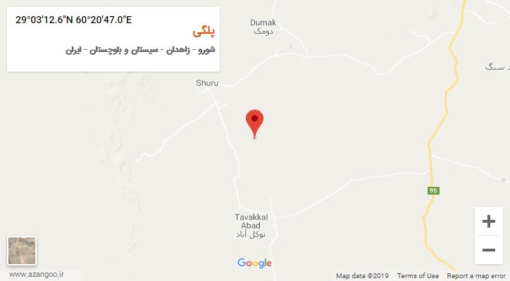 روستای پلگی بر روی نقشه