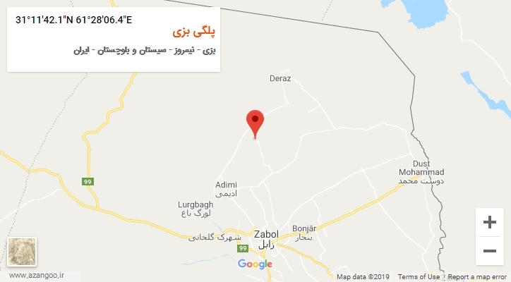 روستای پلگی بزی بر روی نقشه