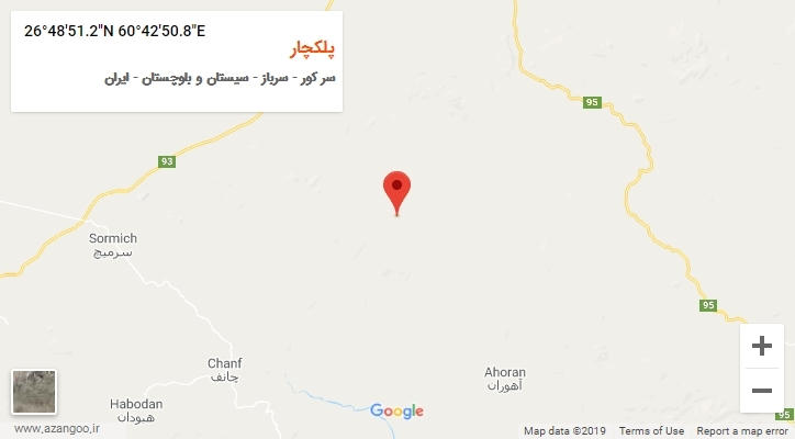 روستای پلکچار بر روی نقشه