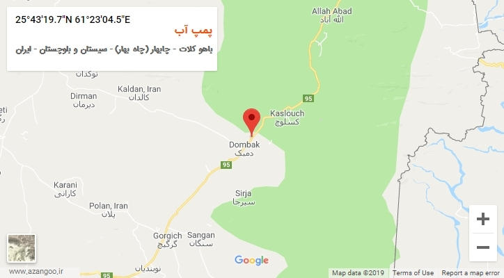 روستای پمپ آب بر روی نقشه