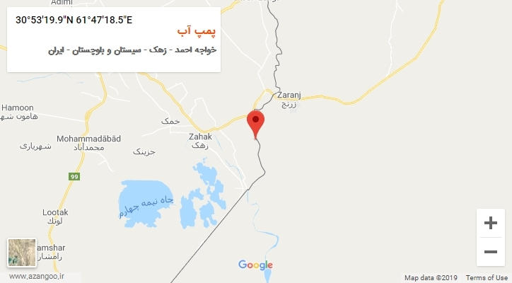 روستای پمپ آب بر روی نقشه