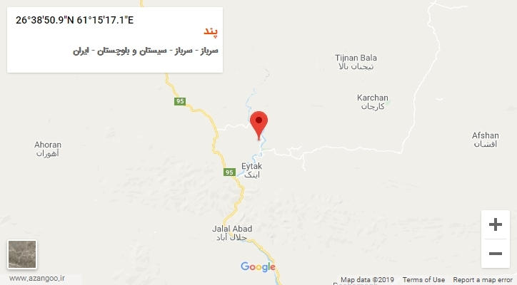 روستای پند بر روی نقشه