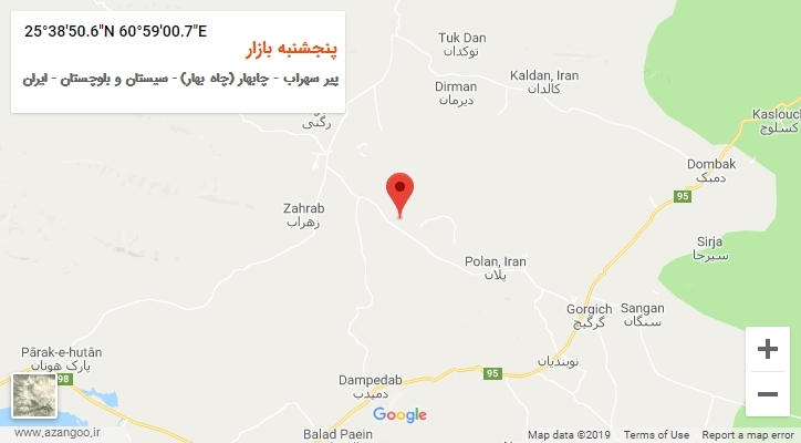 روستای پنجشنبه بازار بر روی نقشه