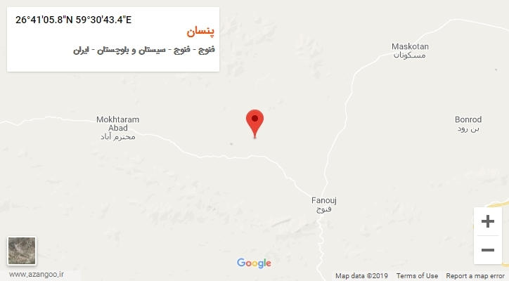 روستای پنسان بر روی نقشه