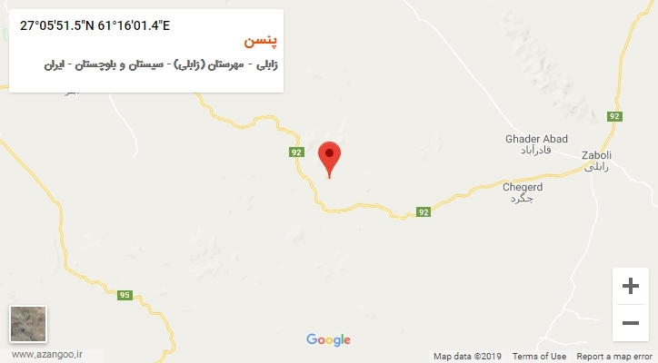 روستای پنسن بر روی نقشه