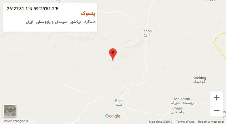 روستای پنسوک بر روی نقشه