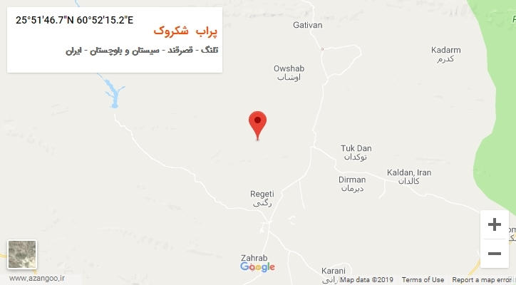 روستای پراب شکروک بر روی نقشه