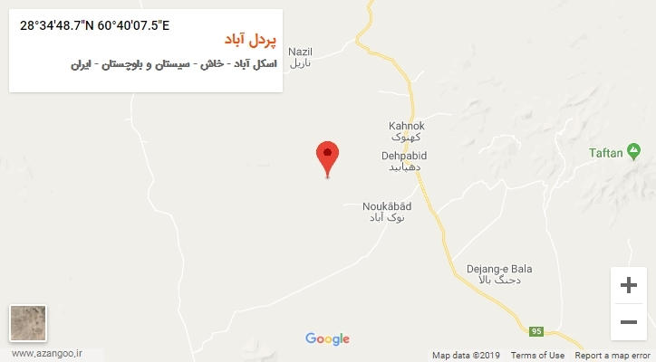 روستای پردل آباد بر روی نقشه