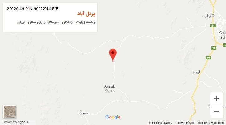 روستای پردل آباد بر روی نقشه