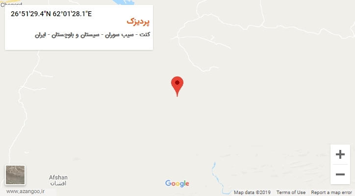 روستای پردیزک بر روی نقشه