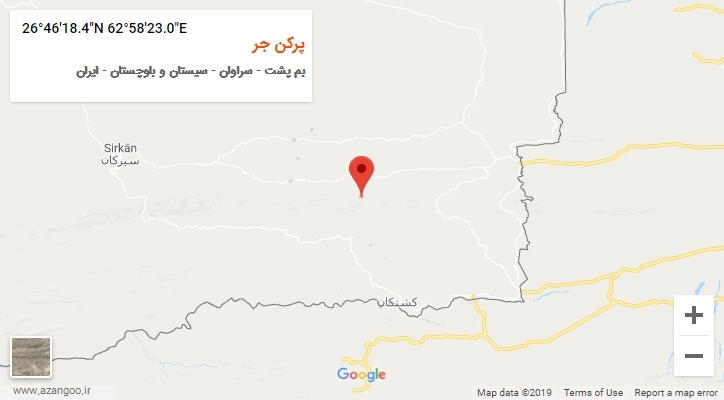 روستای پرکن جر بر روی نقشه