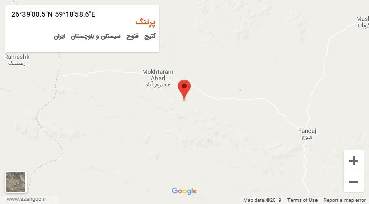 روستای پرتنگ بر روی نقشه