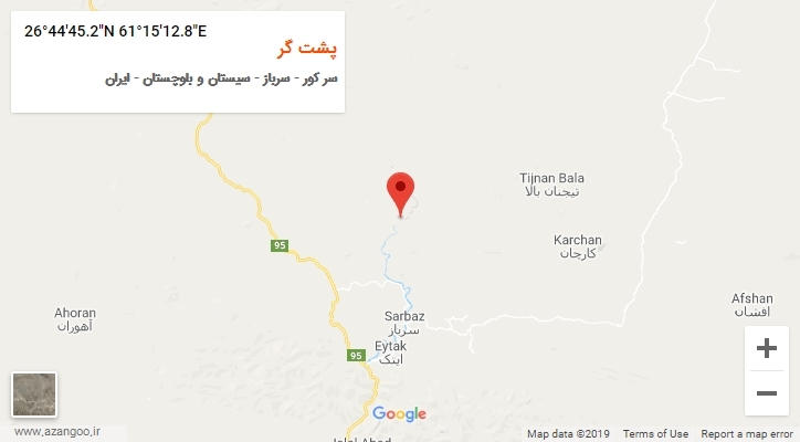روستای پشت گر بر روی نقشه