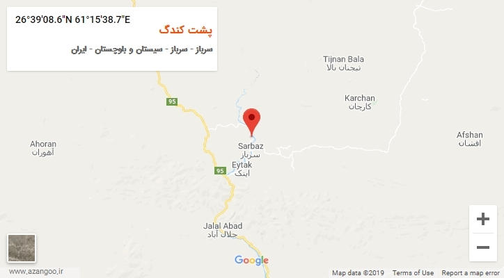 روستای پشت کندگ بر روی نقشه