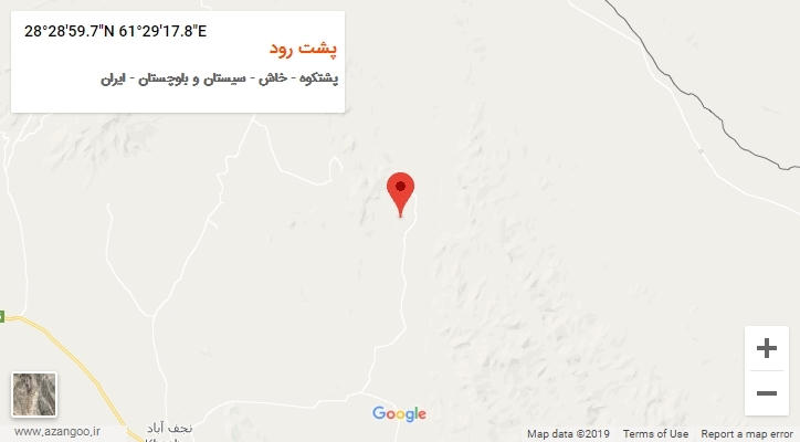 روستای پشت رود بر روی نقشه