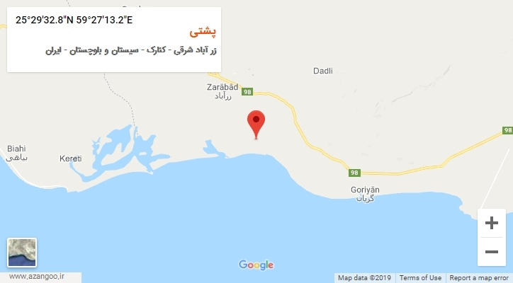روستای پشتی بر روی نقشه