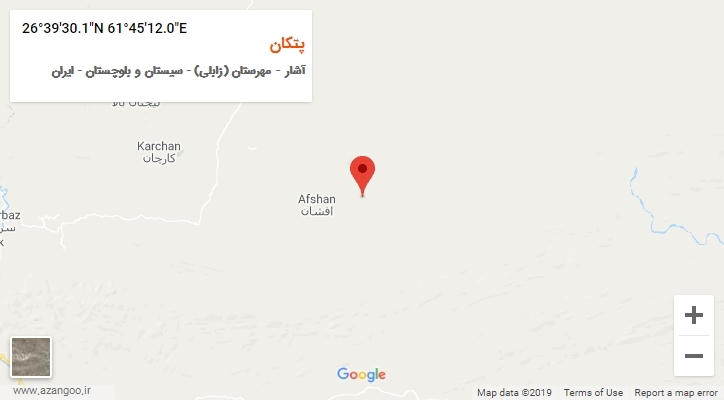 روستای پتکان بر روی نقشه