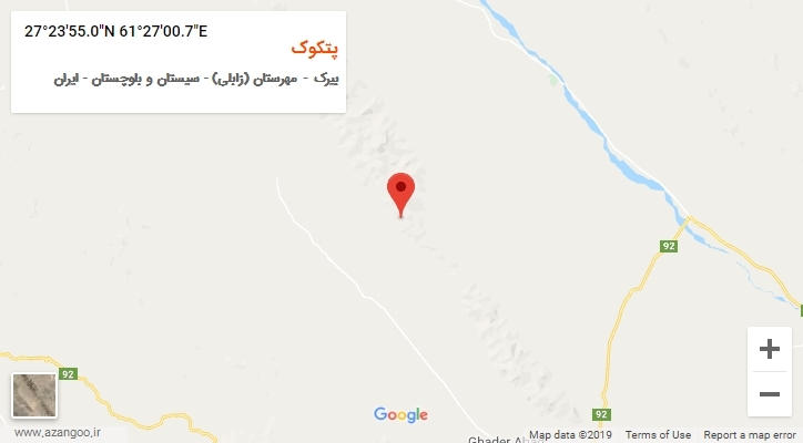 روستای پتکوک بر روی نقشه