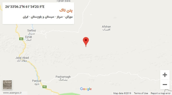 روستای پتن تاک بر روی نقشه