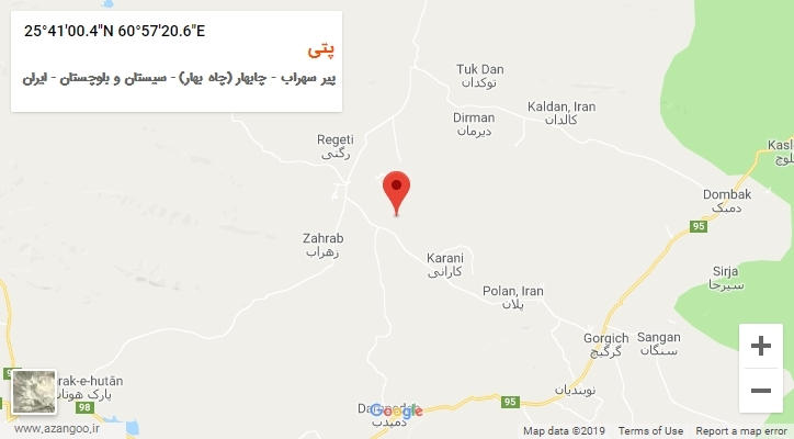 روستای پتی بر روی نقشه